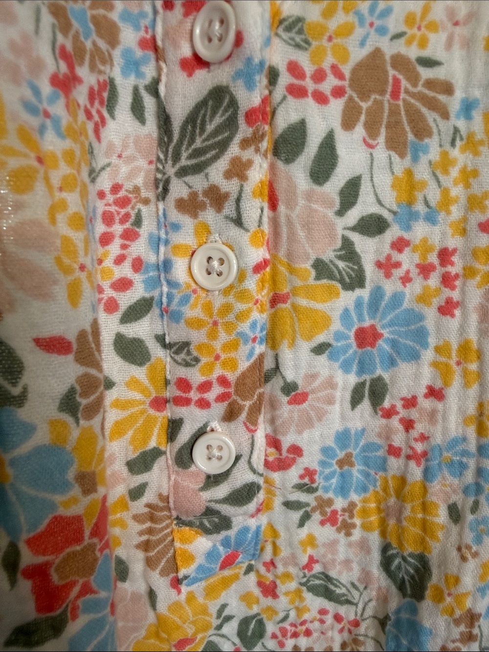 Time and Tru Maternity Floral Blouse Short Sleeve Button Front Medium 8-10 - Picture 3 of 5
